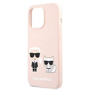 Karl Lagerfeld Silikoni Ikonik Karl&Choupette MagSafe kotelo iPhone 13 Pro Max - vaaleanpunainen - vaaleanpunainen
