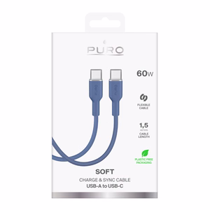 Puro ICON USB-C - USB-C -kaapeli 1,5 m - sininen