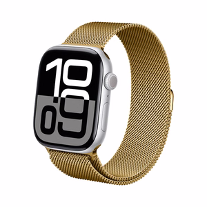 Crong Milano Steel stainless-steel strap for Apple Watch 44 / 45 / 46 / 49 mm, gold