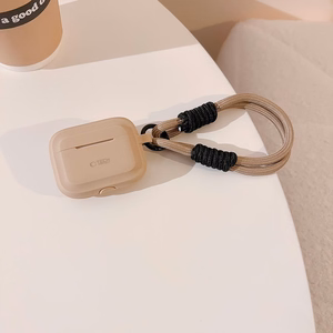 Tech-Protect Silikoninen Rope -suojakuori Apple AirPods Pro 1/2:lle - vaaleanruskea