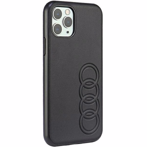 Audi Synthetic Leather Suojakuori iPhone 11 Pro 5.8 musta/musta kova kuori AU-TPUPPCIP11-TT/D1-BK