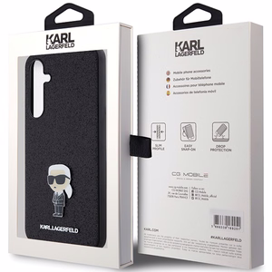 Karl Lagerfeld Fixed Glitter Ikonik Logo Metal Pin Suojakuori Samsung Galaxy A55:lle - musta