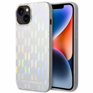 Karl Lagerfeld KLHCP14MLGMMSV3 iPhone 14 Plus 6.7 "kovakotelo hopea / hopea Monogrammi Iriseva hopea