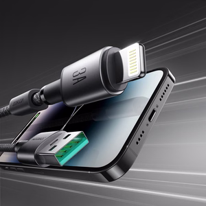 Joyroom S-A50 Unlimited Series 3A USB-A - Lightning -kaapeli magneettisella kaapelinorganisaattorilla 1,2 m - harmaa