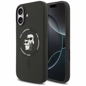Karl Lagerfeld Silicone Karl&Choupette Ring MagSafe Case for iPhone 17 - Black