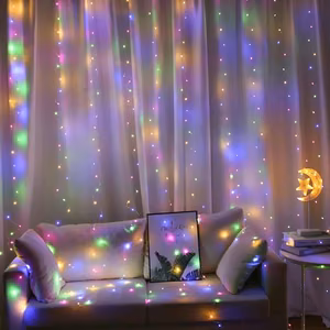 LED-valoverho (300 LED-lamppua) 3Mx3M monivärinen