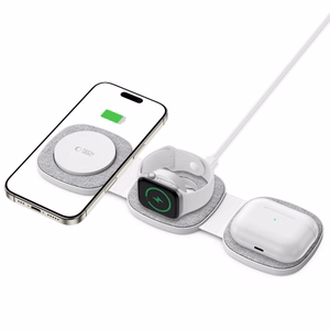 Tech-Protect QI15W-A32 3-in-1 Inductive Charger with MagSafe for Smartphone / Apple Watch / AirPods - Gray