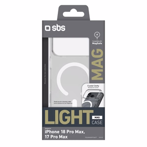 SBS Light Mag suojakuori mallille iPhone 18 Pro Max / 17 Pro Max, MagSafe-yhteensopiva – läpinäkyvä