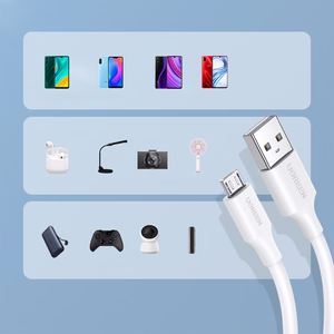 Ugreen US289 60143 micro USB / USB-A -kaapeli, 2 m, valkoinen