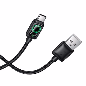Hoco U146 Kaapeli LCD-näytöllä USB-A – USB-C 3A 1.2m musta