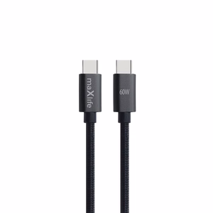 Maxlife MXUC-12 Kaapeli USB-C - USB-C 1,0 m 60W musta