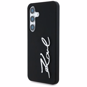 Karl Lagerfeld Silikoninen Metal Signature Logo Suojakuori Samsung Galaxy S25 Musta
