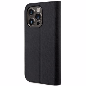 Karl Lagerfeld KLBKP14LSANKCPK iPhone 14 Pro 6.1 kirjakuori musta/musta Saffiano Karl & Choupette