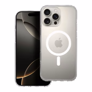 Clear Elite Mag Cover -kuori, kellastumaton, kameranohjauspainike- ja magneettiyhteensopiva, IPHONE 16 PRO MAX läpinäkyvä