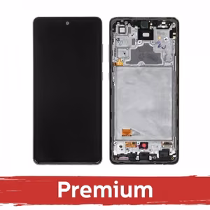 LCD Näyttö yhteensopiva Samsung A725 A72 kehyksellä / Musta / OEM