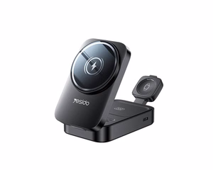 YESIDO Induktiivinen Laturi DS27 15W (Teline) 3IN1 Apple Watch:lle Musta