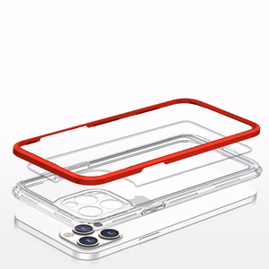 Kirkas 3in1 Kotelo iPhone 12 Pro Max kehys kansi geeli punainen