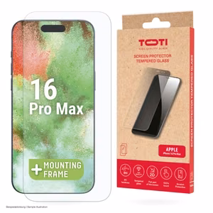 Karkaistu lasi 2D näytönsuoja täyspeitto iPhone 16 Pro Max, läpinäkyvä