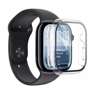 AmazingThing Radix Glass Screen Protector with Case for Apple Watch Series 11 46mm - Clear