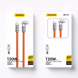 USB-kaapeli Dudao L24CC (180' kulma) Oranssi Type-C / Type-C 100cm (enintään 120W)