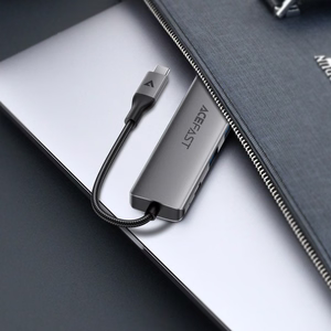 Acefast J18 USB-keskitin USB-C 6-in-1 HDMI 4K 60Hz PD90W telakka-asema - harmaa