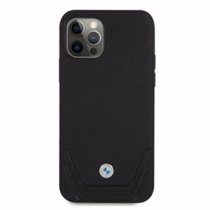 BMW Nahkainen rei'itetty kotelo iPhone 12 / iPhone 12 Pro - musta
