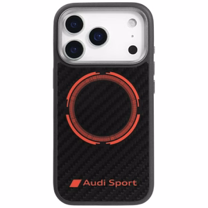 Audi RSQ Carbon Fiber Sport Red Circle MagSafe Suojakuori iPhone 17 Pro:lle - Musta
