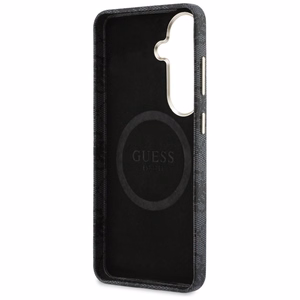 Guess suojakuori 4G Rhinestone Round Logo MagSafe Samsung Galaxy S26:lle musta