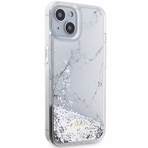 GUESS case for IPHONE 13 / 14 / 15 GUHCP14SLCSGSGH (Liquid Glitter Marble) white