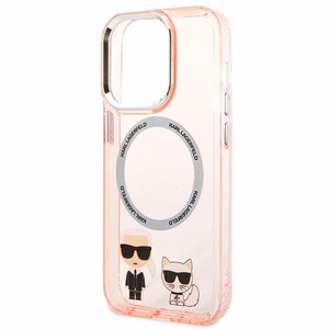 Karl Lagerfeld KLHMP14XHKCP iPhone 14 Pro Max 6.7 "hardcase pink / pink Karl & Choupette Aluminum Magsafe