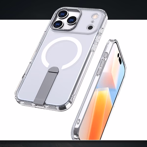 Hybrid Armor X Suojakuori jalustalla iPhone 17 Pro:lle, yhteensopiva MagSafen kanssa - läpinäkyvä