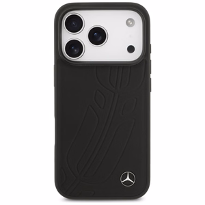 Mercedes Nahkainen Large Laurel Leave MagSafe Suojakuori iPhone 17 Pro:lle - musta
