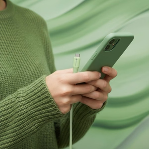 Kaapeli USB A - Lightning Forcell F-Energy 2,4A 12W Silikoninen 1 m C343 vihreä