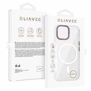 Liavec Hybrid Magsafe läpinäkyvä suojakuori iPhone 15:lle