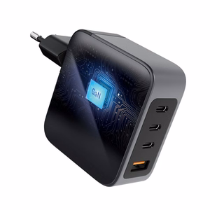 Puhelinlaturi Forcell F-Energy GaN 3 x USB C + USB A QC4.0 PD 5A 100W VT-46 harmaa