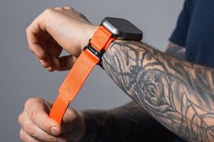 Hihna Apple Watch:lle Forcell F-Design FA05 nylon tarranauha 38 / 40 / 41 mm oranssi