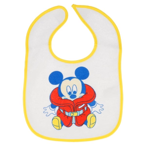 Mickey Mouse -ruokalaput tarrakiinnityksellä, 2 kpl
