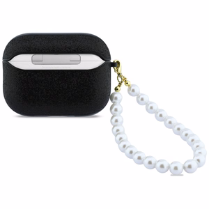 Guess Glitter Pearl Strap Suojakuori AirPods Pro 3:lle - Musta