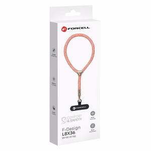 FORCELL F-DESIGN L8X36 wrist phone lanyard with adjustable length (max 18cm in the loop) pink white