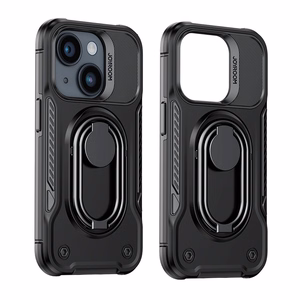Joyroom Dual sarana tapauksessa iPhone 14 Plus panssaroitu kotelo jalusta ja rengas haltija musta