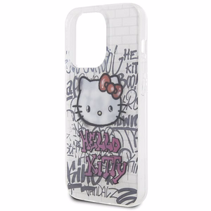 Hello Kitty IML Kitty On Bricks Graffiti Suojakuori iPhone 14 Pro:lle - valkoinen