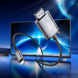 Hoco UA27 Lightning–HDMI -kaapeli 1080p 2,0 m teräksenharmaa
