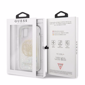Guess GUHCN58LGIRGP iPhone 11 Pro kova kotelo Gradient Liquid Glitter Circle Logo