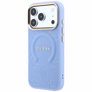 Kotelo mallille IPHONE 18 Pro/17 Pro MagSafe-yhteensopiva (Saffiano Peony Ring) (väri: vaaleansininen)