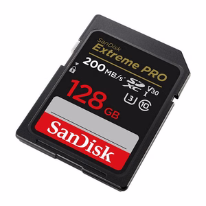 SanDisk memory card 128GB Extreme Pro SDXC C10 V30 UHS-I U3