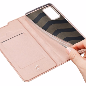 Dux Ducis Skin Pro Kirjahylly tyyppi tapauksessa Samsung Galaxy A03s vaaleanpunainen
