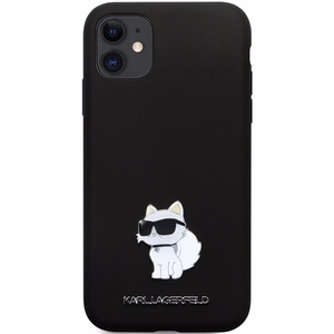 Karl Lagerfeld KLHCN61SMHCNPK Suojakuori iPhone 11 / Xr:lle - musta Silikoninen C Metal Pin