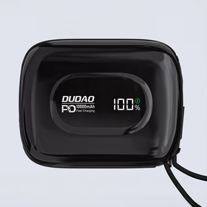 Dudao K32 22.5W 10000mAh Varavirtalähde Sisäänrakennetulla USB-C / Lightning Kaapelilla - Musta