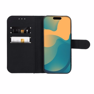 Flip case for iPhone 17 PRO MAX / 18 PRO MAX 4Card RFID anti-theft tech fabric black