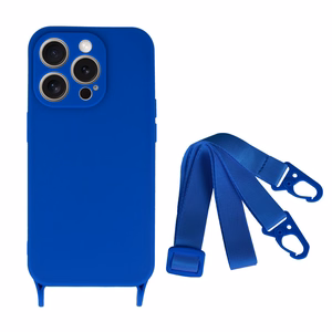 Hihnasuojakuori silikoninen Iphone 15 Plus:lle - design 2 sininen